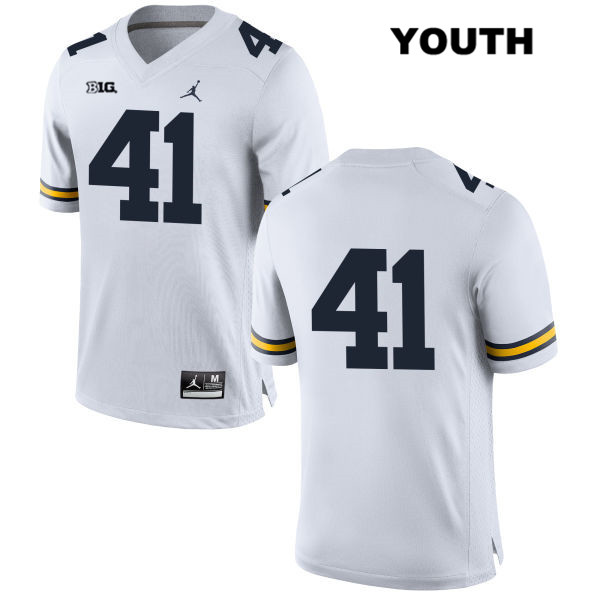 Youth NCAA Michigan Wolverines Quinn Rothman #41 No Name White Jordan Brand Authentic Stitched Football College Jersey ED25V72LW